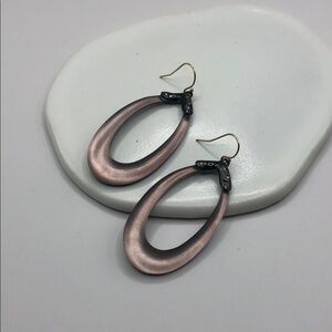 Alexis Bittar Long Dangle Drop Lucite Earrings 1/20 14KT Gold Hooks Designer
